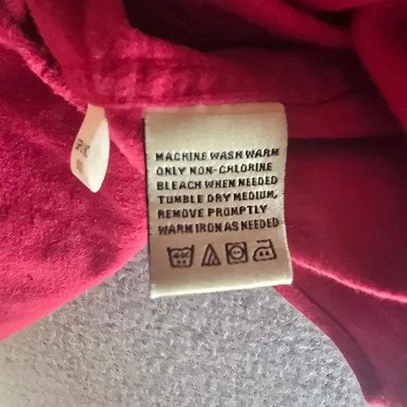 Levis Mens Medium Red Cotton Flannel Button Up Shirt Long Sleeve Workwear M - Picture 7 of 16